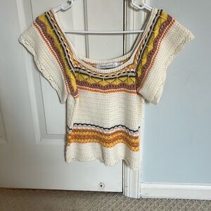 Multicolor Crochet Knit Top